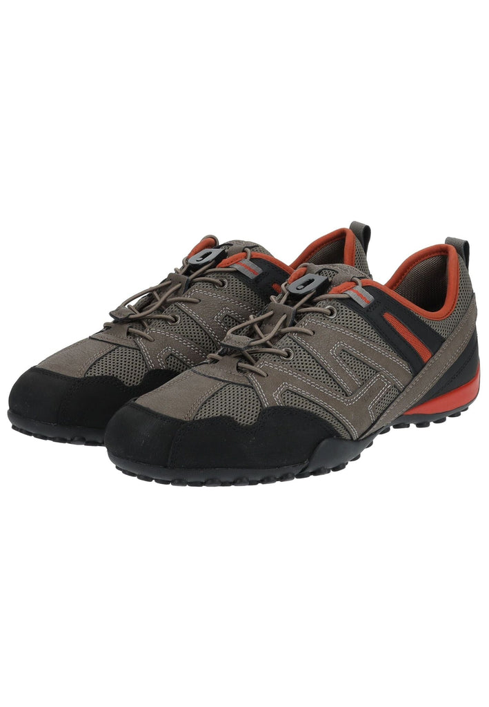 Geox Sneaker Lederimitat/Mesh Grau/Braun