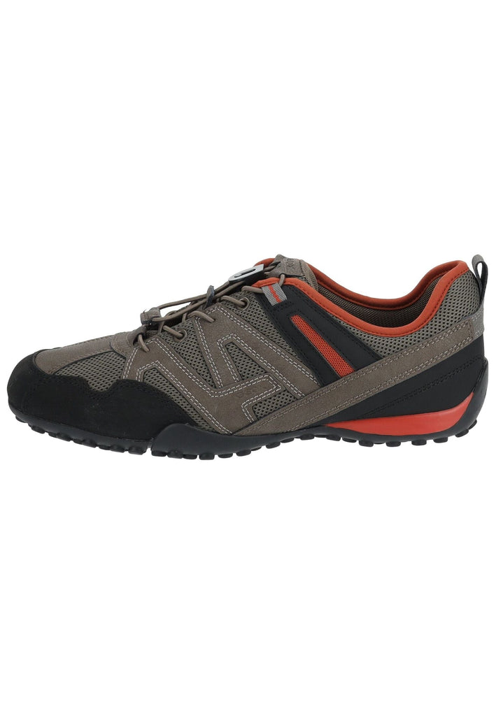 Geox Sneaker Lederimitat/Mesh Grau/Braun