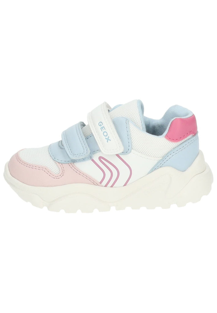 Geox Sneaker Lederimitat/Mesh Weiß/Blau