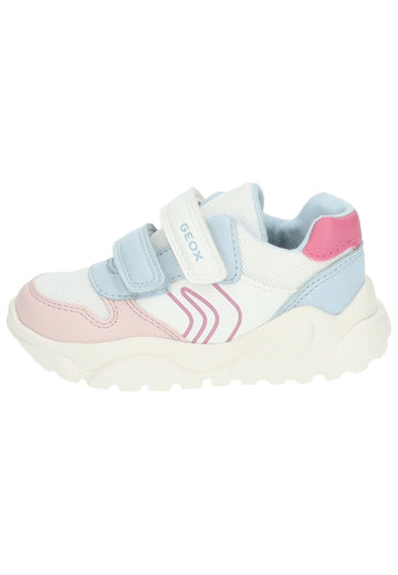 Geox Sneaker Lederimitat/Mesh Weiß/Blau