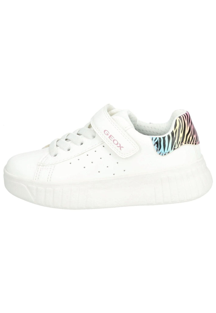 Geox Sneaker Lederimitat/Mesh Weiß Kombi