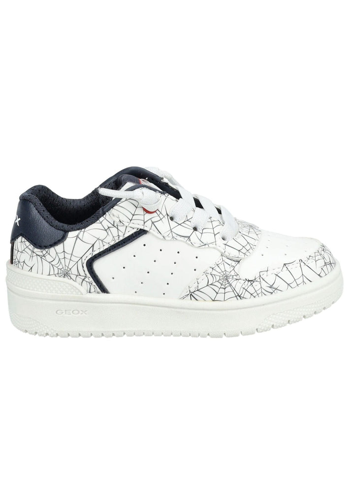 Geox Sneaker Lederimitat/Mesh Weiß/Navy