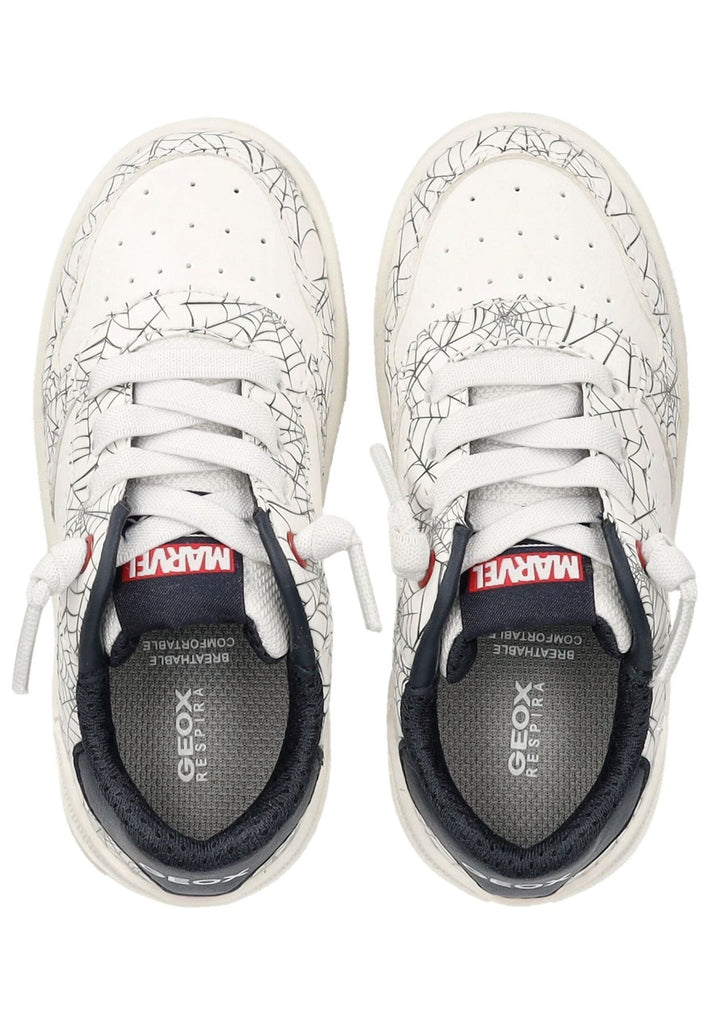 Geox Sneaker Lederimitat/Mesh Weiß/Navy