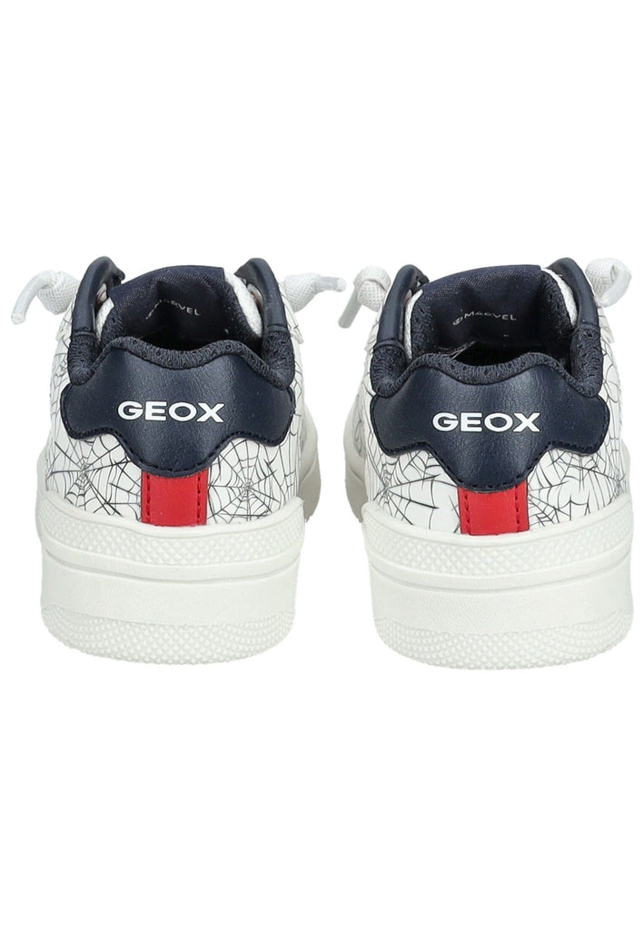 Geox Sneaker Lederimitat/Mesh Weiß/Navy