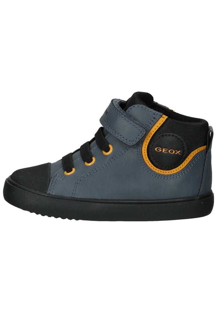 Geox Sneaker Lederimitat/Nylon Blau/Gelb