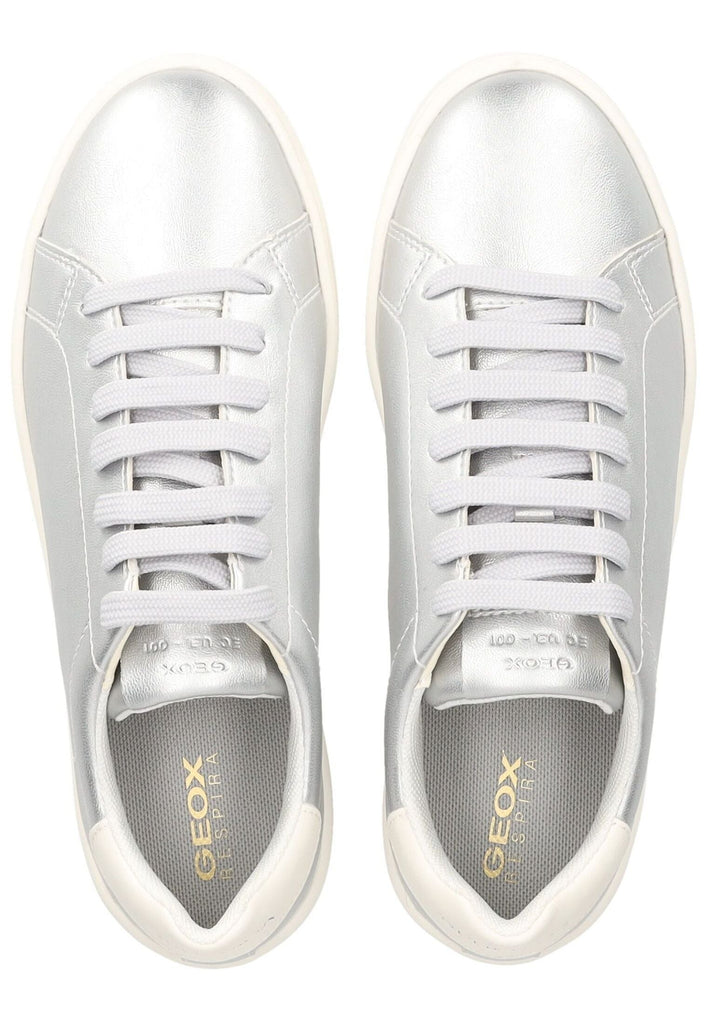 Geox Sneaker Lederimitat Silber/Weiß