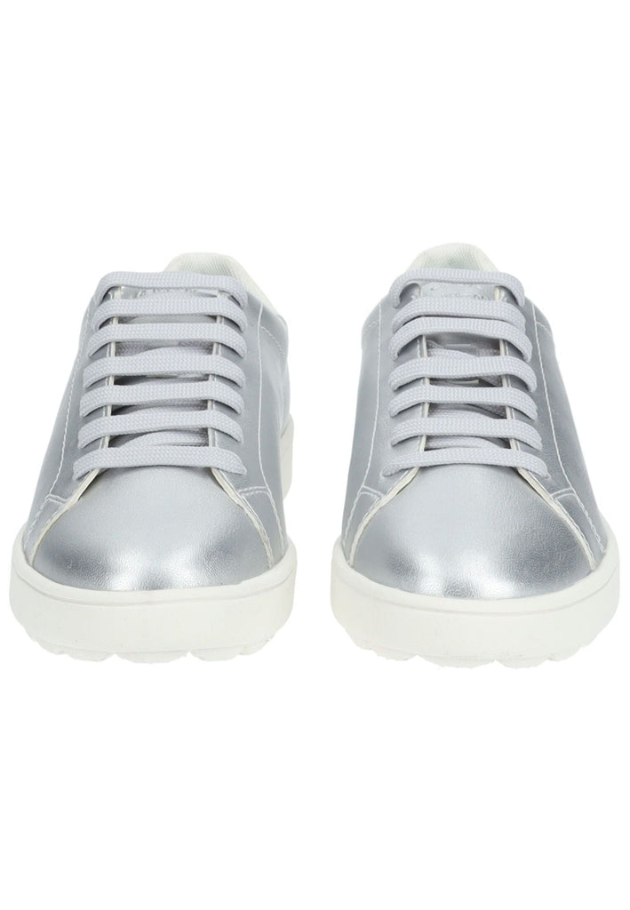 Geox Sneaker Lederimitat Silber/Weiß