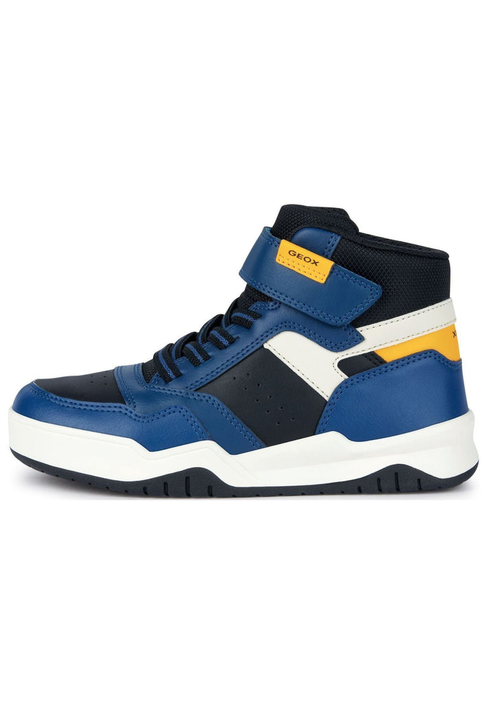 Geox Sneaker Lederimitat/Textil Blau/Gelb