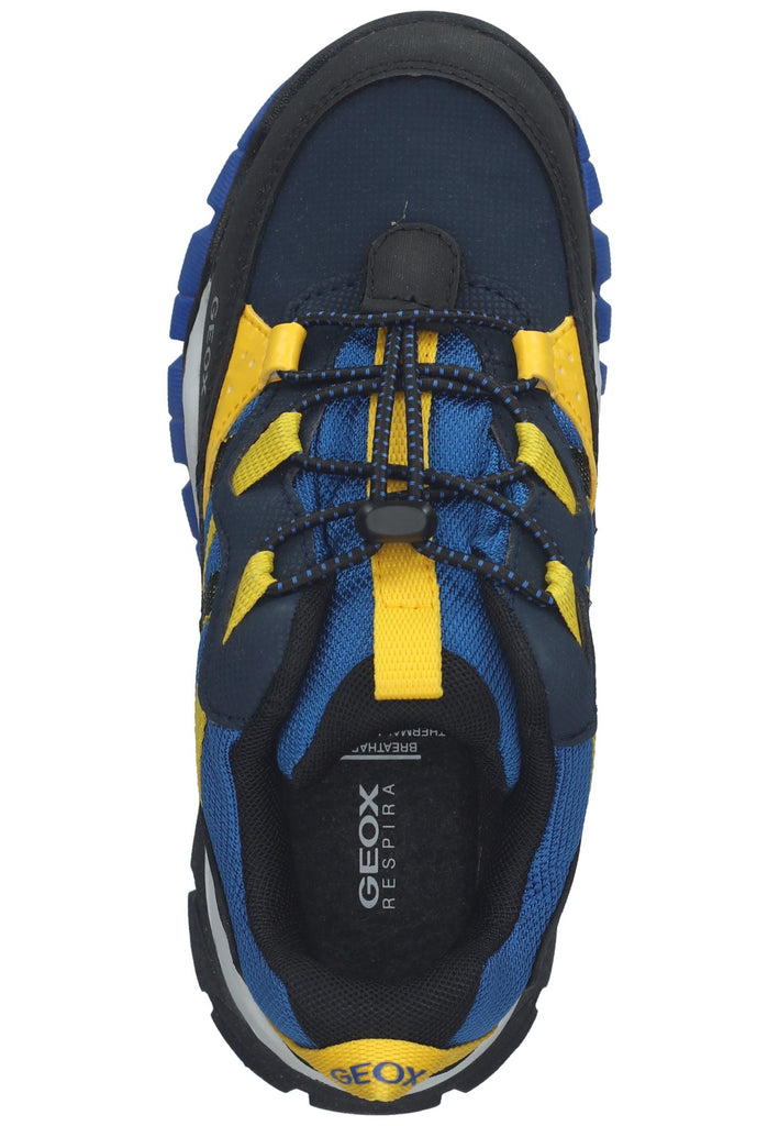 Geox Sneaker Lederimitat/Textil Blau/Gelb