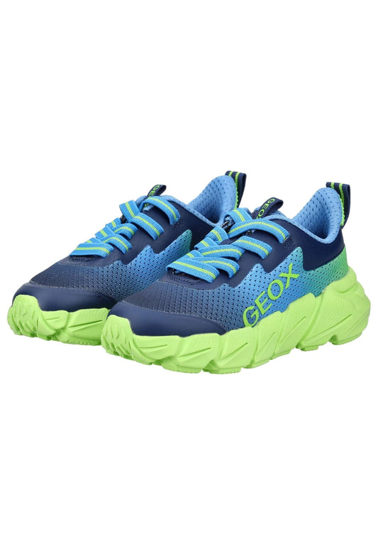 Geox Sneaker Lederimitat/Textil Blau/Lime