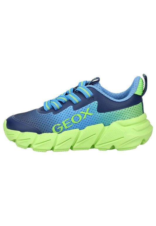 Geox Sneaker Lederimitat/Textil Blau/Lime