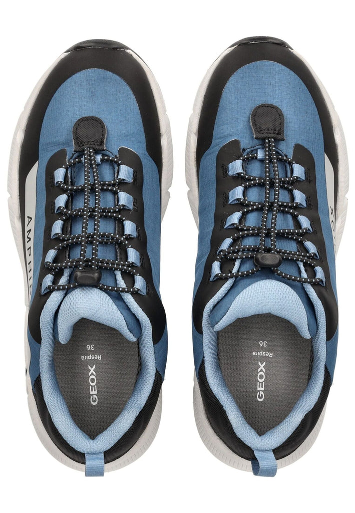 Geox Sneaker Lederimitat/Textil Blau/Schwarz