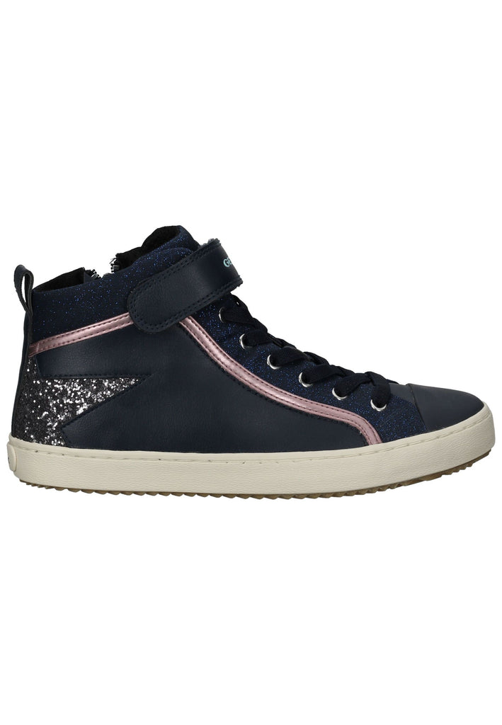 Geox Sneaker Lederimitat/Textil Blau/Silber