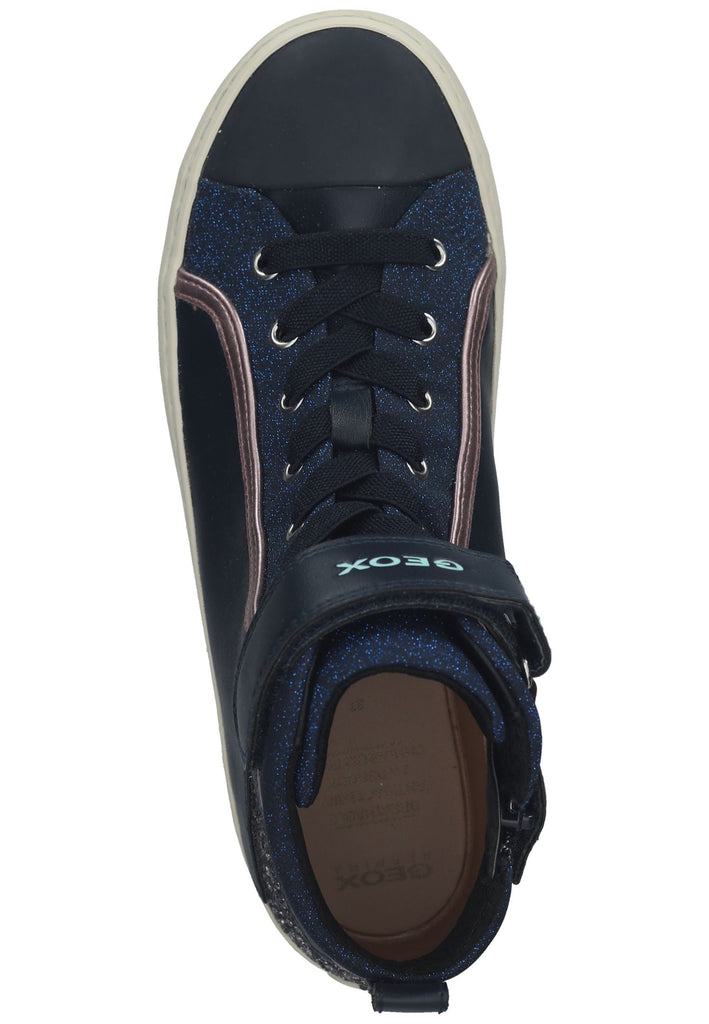 Geox Sneaker Lederimitat/Textil Blau/Silber