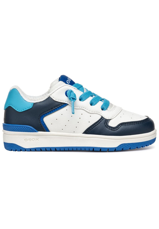 Geox Sneaker Lederimitat/Textil Blau/Weiß