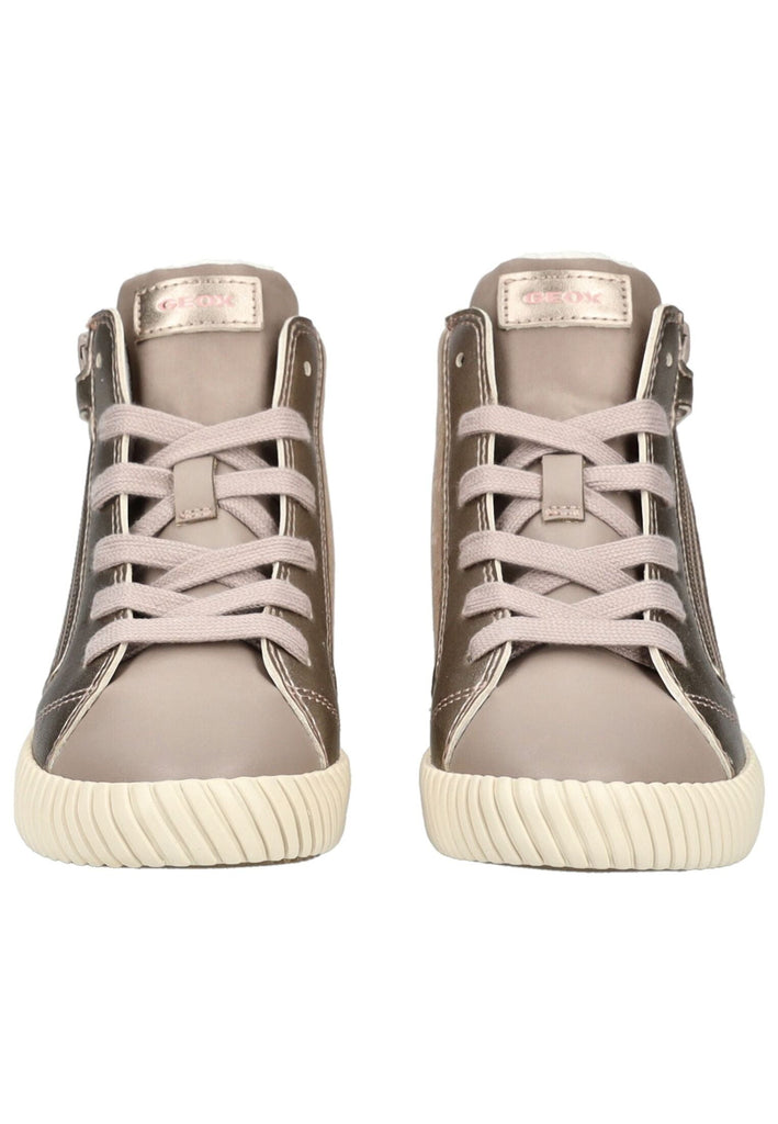 Geox Sneaker Lederimitat/Textil Dunkelbeige Warmfutter