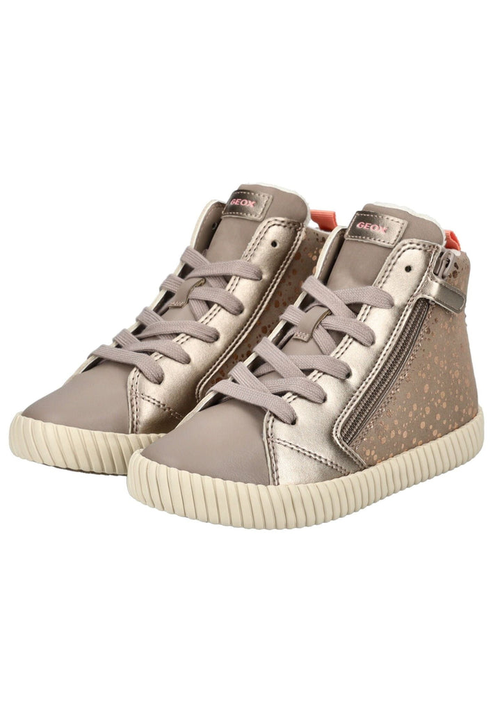Geox Sneaker Lederimitat/Textil Dunkelbeige Warmfutter