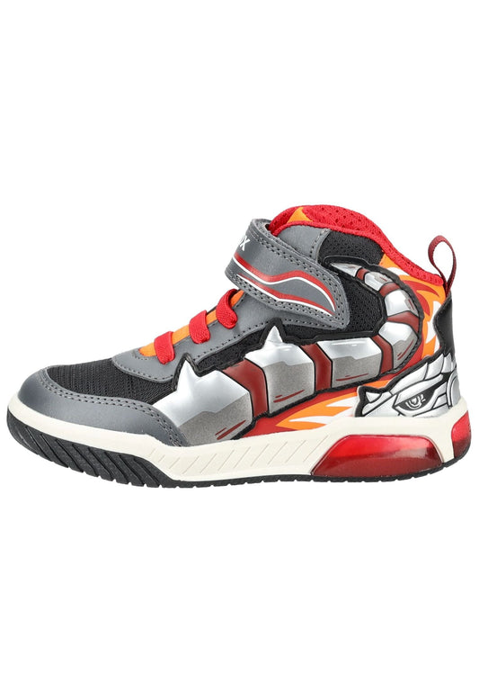 Geox Sneaker Lederimitat/Textil Grau/Orange