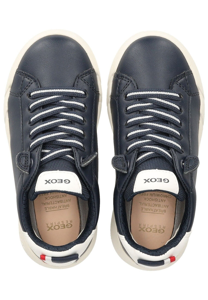 Geox Sneaker Lederimitat/Textil Navy/Weiß