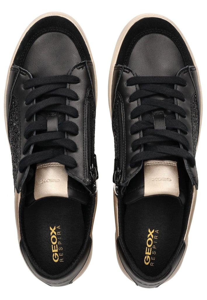 Geox Sneaker Lederimitat/Textil Schwarz