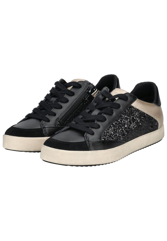 Geox Sneaker Lederimitat/Textil Schwarz