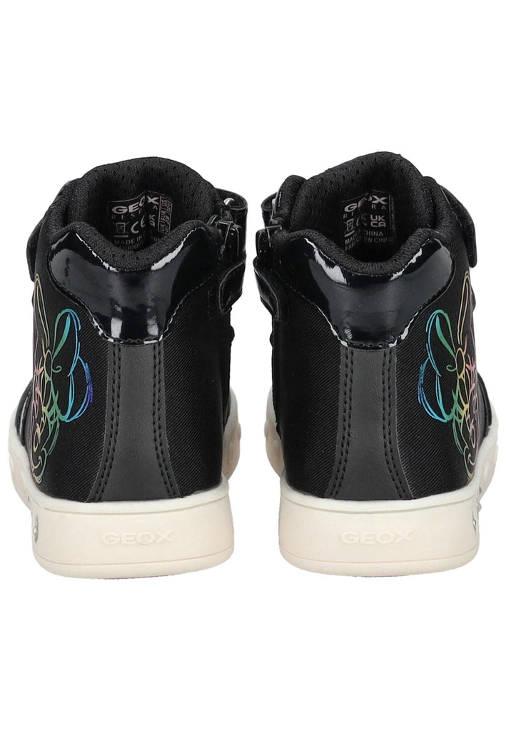 Geox Sneaker Lederimitat/Textil Schwarz Kombi