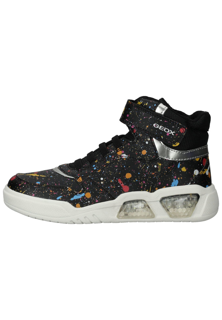 Geox Sneaker Lederimitat/Textil Schwarz Multi