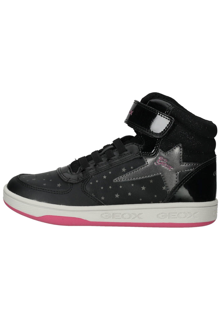 Geox Sneaker Lederimitat/Textil Schwarz/Pink