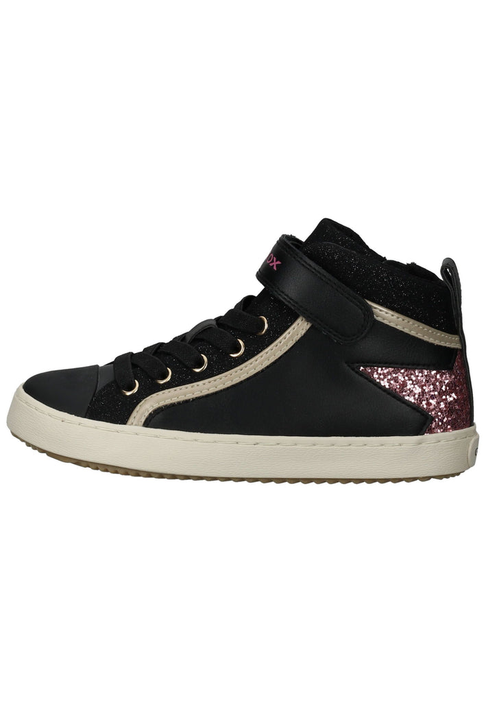 Geox Sneaker Lederimitat/Textil Schwarz/Pink
