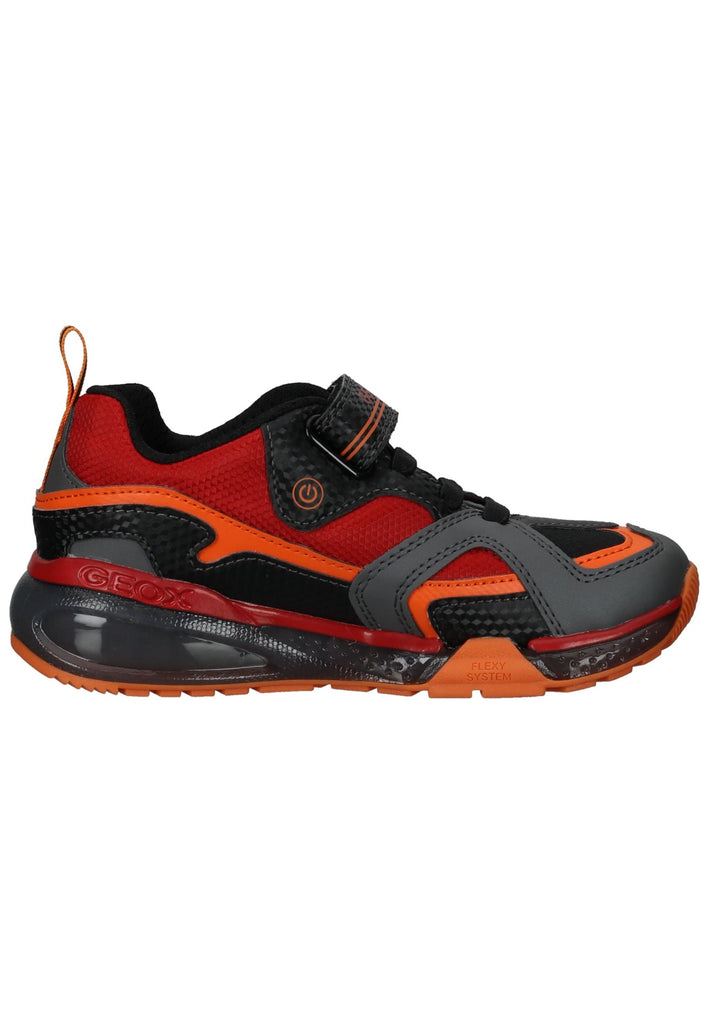 Geox Sneaker Lederimitat/Textil Schwarz/Rot