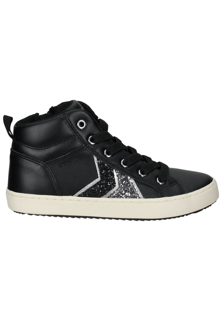 Geox Sneaker Lederimitat/Textil Schwarz/Silber