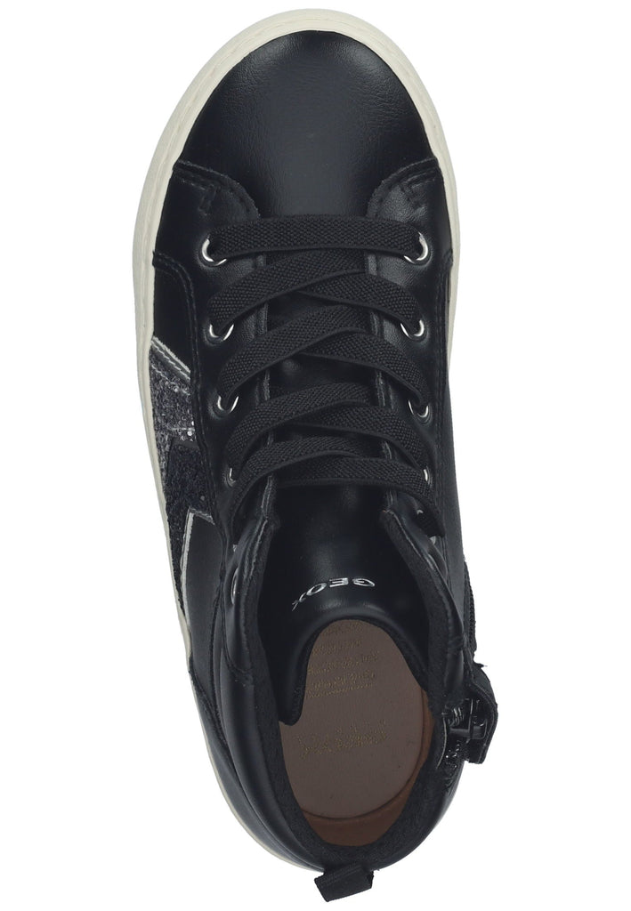 Geox Sneaker Lederimitat/Textil Schwarz/Silber