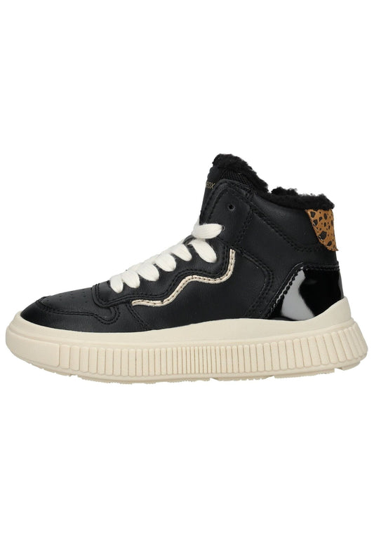 Geox Sneaker Lederimitat/Textil Schwarz Warmfutter