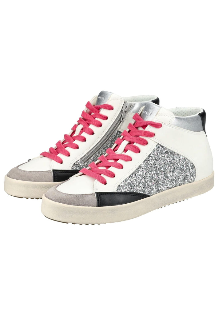 Geox Sneaker Lederimitat/Textil Silber