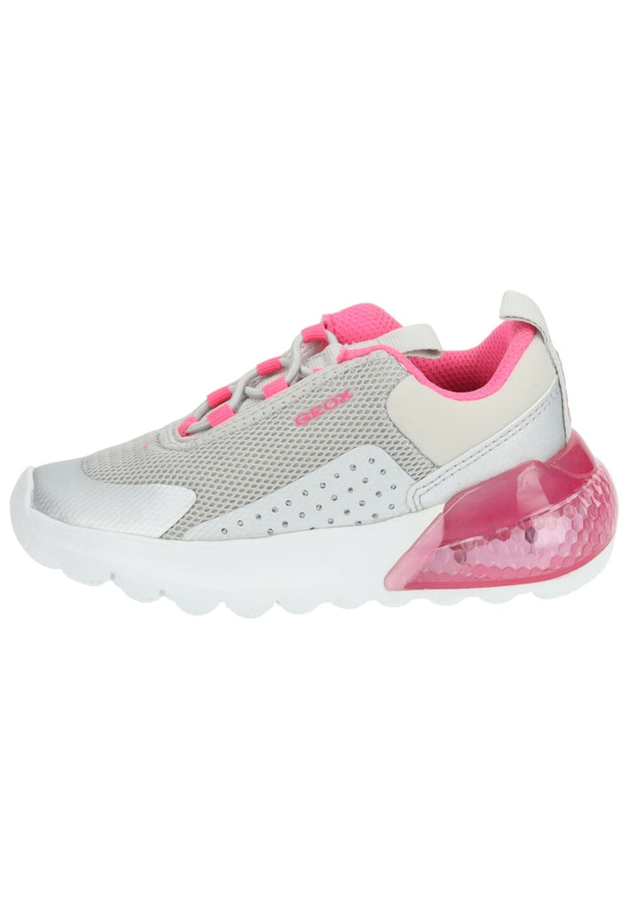 Geox Sneaker Lederimitat/Textil Silber/Rosa