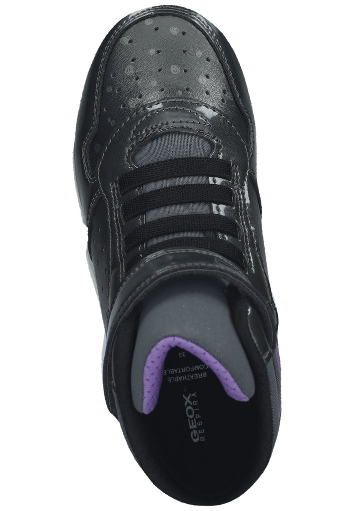 Geox Sneaker Lederimitat/Textil Silber/Schwarz