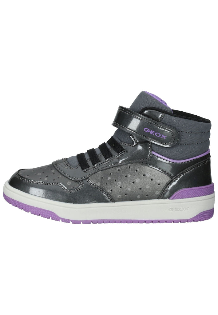 Geox Sneaker Lederimitat/Textil Silber/Schwarz