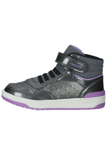 Geox Sneaker Lederimitat/Textil Silber/Schwarz