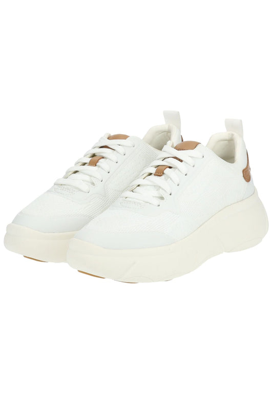 Geox Sneaker Lederimitat/Textil Weiß