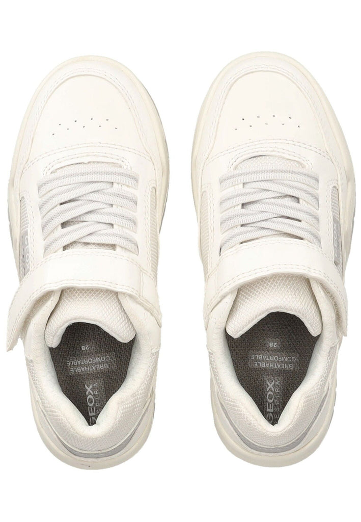 Geox Sneaker Lederimitat/Textil Weiß/Grau