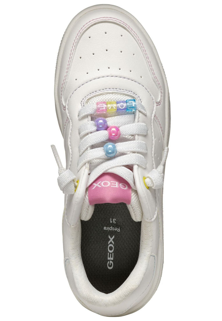Geox Sneaker Lederimitat/Textil Weiß Kombi