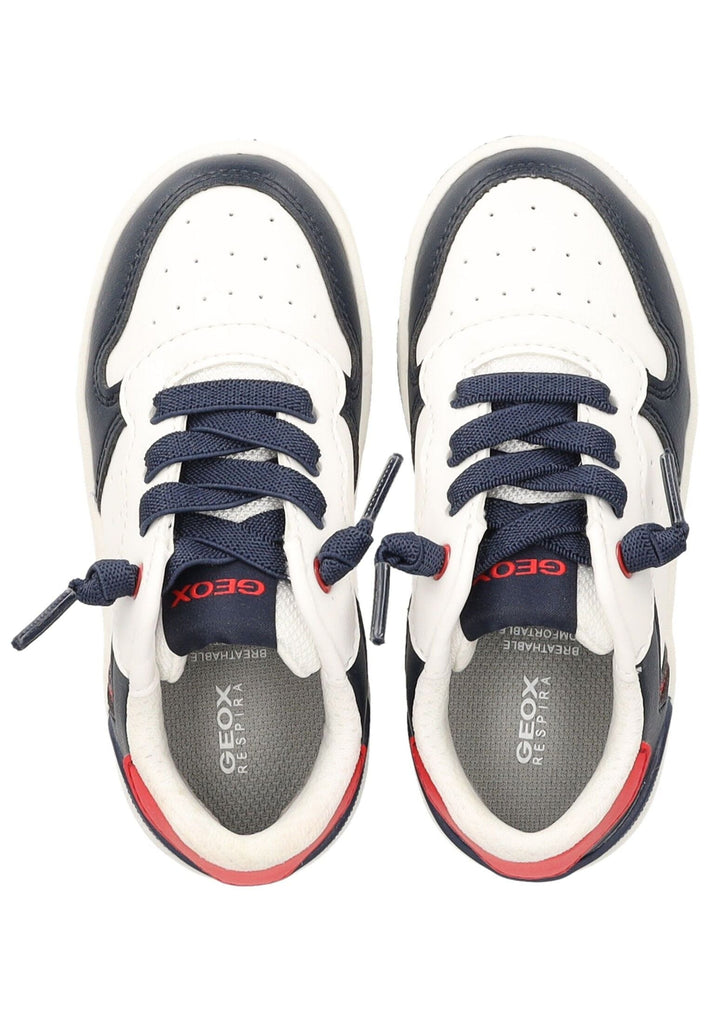 Geox Sneaker Lederimitat/Textil Weiß/Navy