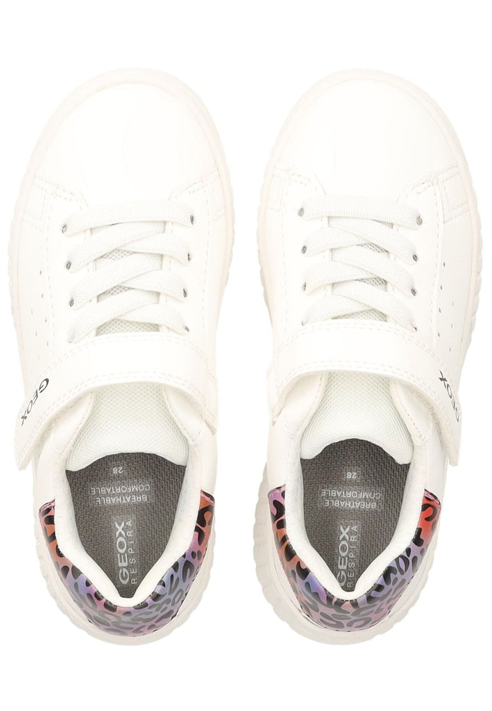 Geox Sneaker Lederimitat/Textil Weiß/Orange