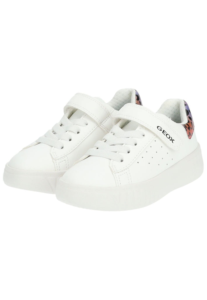 Geox Sneaker Lederimitat/Textil Weiß/Orange