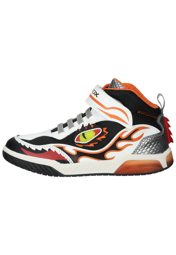 Geox Sneaker Lederimitat/Textil Weiß/Orange