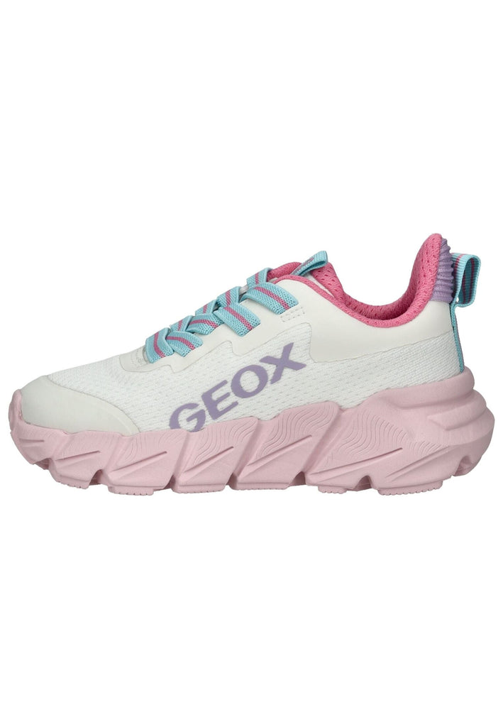 Geox Sneaker Lederimitat/Textil Weiß/Pink