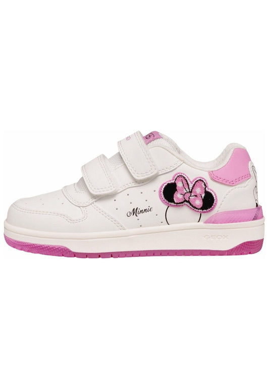 Geox Sneaker Lederimitat/Textil Weiß/Pink