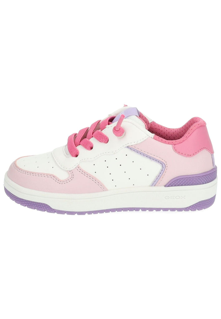 Geox Sneaker Lederimitat/Textil Weiß/Pink