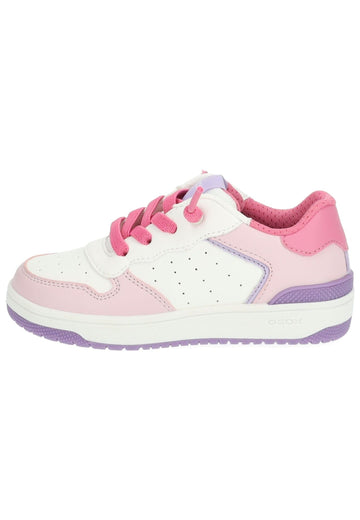 Geox Sneaker Lederimitat/Textil Weiß/Pink
