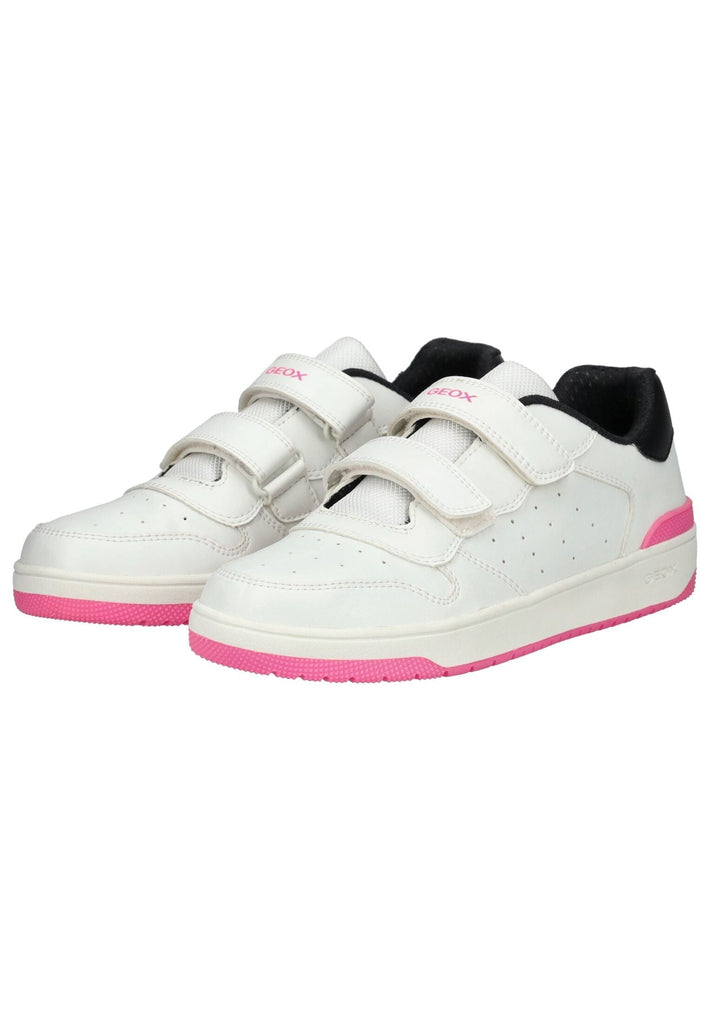 Geox Sneaker Lederimitat/Textil Weiß/Schwarz